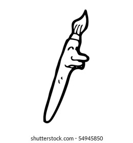 happy paintbrush cartoon