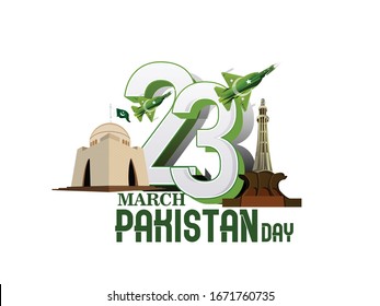 Happy Pakistan Day On March 23rd. National Holiday In Pakistan Commemorating The Lahore Resolution Passed On 23 March