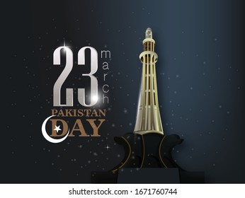 Happy Pakistan Day On March 23rd. National Holiday In Pakistan Commemorating The Lahore Resolution Passed On 23 March