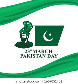 Happy Pakistan Day vector illustration. Suitable for greeting card, poster and banner