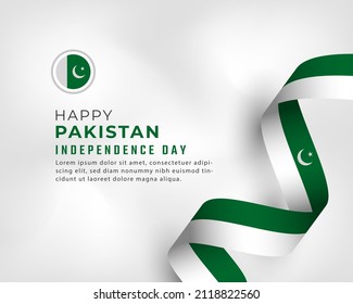 Happy Pakistan Independence Day August 14th Celebration Vector Design Illustration. Template for Poster, Banner, Advertising, Greeting Card or Print Design Element