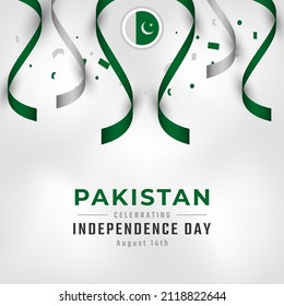 Happy Pakistan Independence Day August 14th Celebration Vector Design Illustration. Template for Poster, Banner, Advertising, Greeting Card or Print Design Element