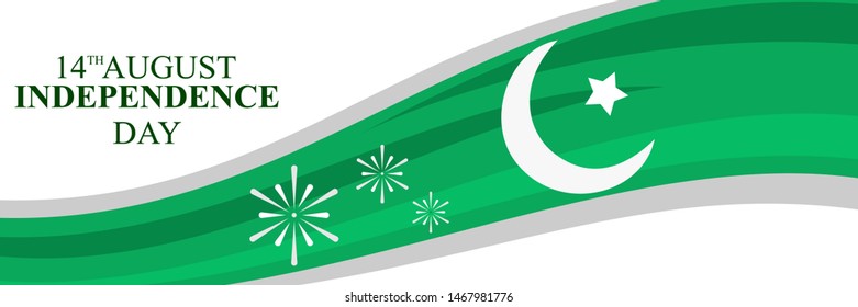 Happy Pakistan Independence Day vector illustration. Suitable for greeting card, poster and banner