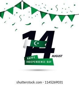 Happy Pakistan Independent Day Vector Template Design Illustration