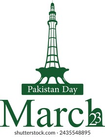 Happy Pakistan's Resolution Day 23rd March - Vector.