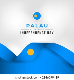 Happy Palau Independence Day October 1st Celebration Vector Design Illustration. Template for Poster, Banner, Advertising, Greeting Card or Print Design Element