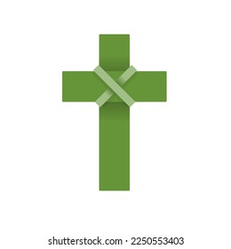 Happy Palm Sunday illustration with holy cross. Vector isolated.