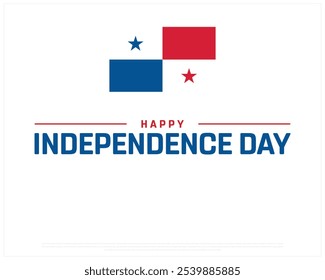 Happy Panama Independence Day design on a white background, Independence Day of Panama with national flag, Typographic Design of Panama National Day, Editable vector Design, 28th November