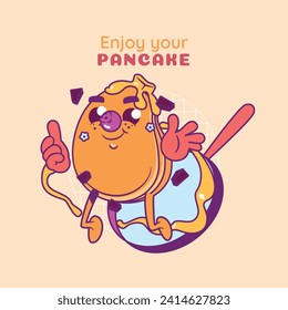 Happy pancake day. pancake day background. National Pancake Day. Cartoon Vector illustration design Template for Poster, Banner, Flyer, Card, Post, Cover. Pancakes stack with berries or honey.