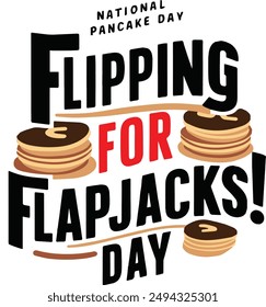 Happy pancake day typography vector Art Illustration