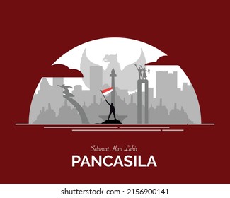 Happy Pancasila Day Flat Landscape svg