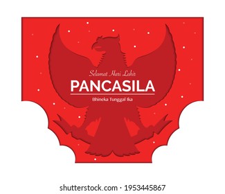 Happy Pancasila Day Papercut Style