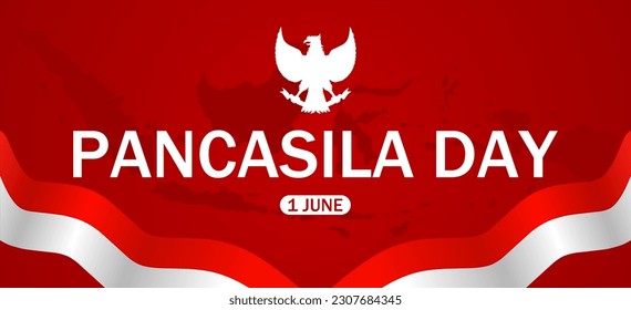 Happy Pancasila day template. Vector illustration. Suitable for Poster, Banners, background and greeting card.  svg