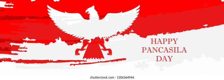 Happy Pancasila day vector illustration. Suitable for greeting card, poster and banner. 