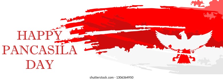 Happy Pancasila day vector illustration. Suitable for greeting card, poster and banner. 