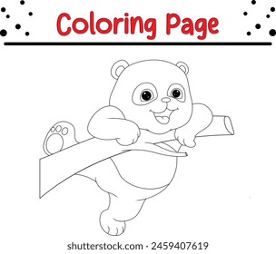 Feliz panda animal para colorear página para niños y adultos