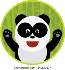 Happy panda and Bamboo Shoot