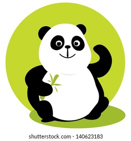 happy panda and bamboo shoot cute animal bear nature earth fun small teen animals bamboo pets dancing scenery size tiny young youth smiling art grinning optimistic painting laughing friendly cartoons