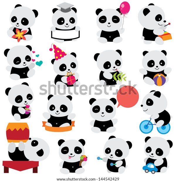 Happy Panda Clip Art Stock Vector (Royalty Free) 144542429