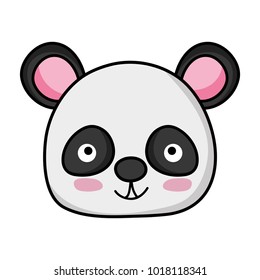 happy panda head wild animal