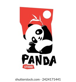 happy panda logo for your brand