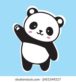 happy panda sticker vector art