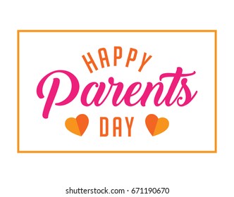 Happy parents, beautiful greeting card,banner or poster for Parents day.