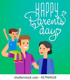 Happy Parents day background. Calligraphy lettering background