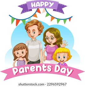Happy parents day banner illustration