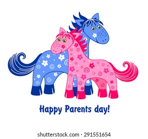 Happy Parents Day card.  Vector Illustration