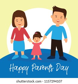 Happy Parents Day Concept Vector Illustration Stock Vector (Royalty ...