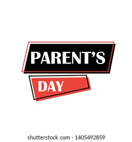 Happy Parents Day Greeting Card Vintage Vector Template Design Background Illustration