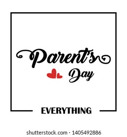 Happy Parents Day Greeting Card Vintage Vector Template Design Background Illustration