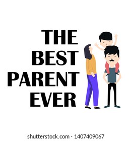Happy Parents Day Greeting Card Vintage Vector Template Design Background Illustration