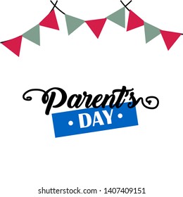 Happy Parents Day Greeting Card Vintage Vector Template Design Background Illustration