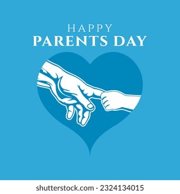 happy parents day greeting card template vector design background illustration with flat style suitable for greeting card design on parents day event like social media post design, poster design