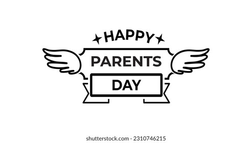 Happy Parents' Day logotype in black color design. Great for banners, posters, t-shirt printing, and flyer. Vector illustration