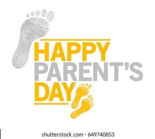 Happy Parents Day Sign. Happy Feet Illustration Design Graphic