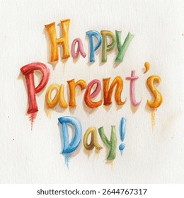 Happy Parent's Day Typography Design isolated on white background.