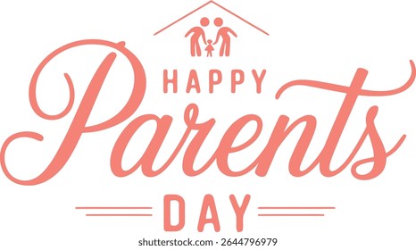 Happy Parents Day Typography design with greeting card	