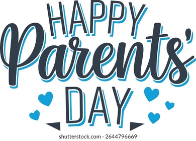 Happy Parents Day Typography with Greeting Card Design vector illustration	