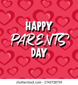 Happy Parents Day Typography Vector design on red background,In Vector format