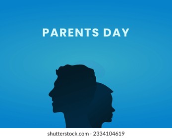 Feliz día de los padres, ilustración vectorial. Concepto anual de celebración. Diseño de plantilla para fondo, banner, digital, tarjeta de saludo, fondo. Padre e hijo lado a lado silhoutte