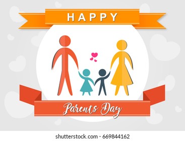 Happy parents day vector illustration with paper and colorful theme