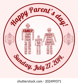Happy Parent's day wordcloud concept in vector