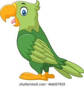 Happy parrot cartoon
