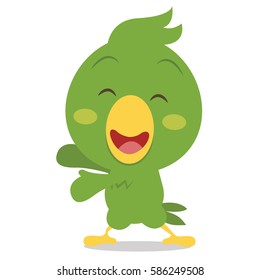 Happy parrot cartoon vector art