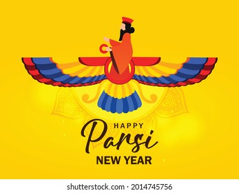Happy Parsi New Year Vector Illustration Background. Navroz Mubarak Greeting Card Design.