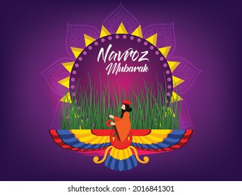 Happy Parsi New Year Vector Illustration Background. Navroz Mubarak Greeting Card Design.