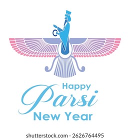 Feliz Ano Novo Parsi Ilustração Vetor. "Navroz Mubarak Greeting Card Design" (em inglês).	